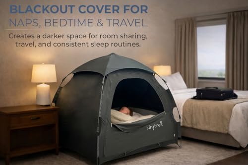 Image of Pack and Play Blackout Cover, Travel Crib Tent Cover for Babies and Toddlers, Breathable Mesh Blackout Tent for Naps, Room Sharing and Travel
