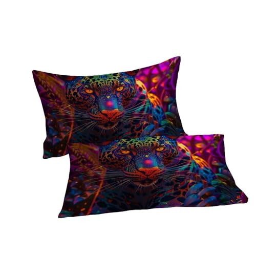 Linge de lit léopard microfibre anti-plis ensemble housse de couette imprimée 3D