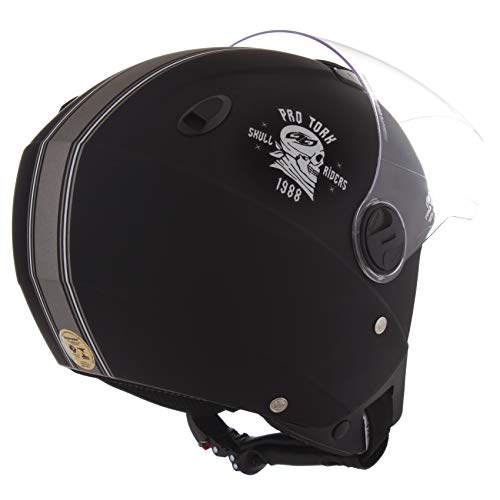 Pro Tork Capacete New Atomic Skull RideRosa Fosco 60 Preto/Prata