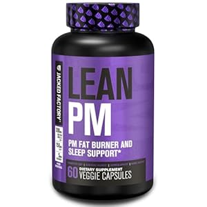 Jacked Factory Lean PM Night Time Fat Burner, Sleep Aid Supplement, & Appetite Suppressant for Men and Women – 60 Stimulant-Free Veggie Weight Loss Diet Pills
