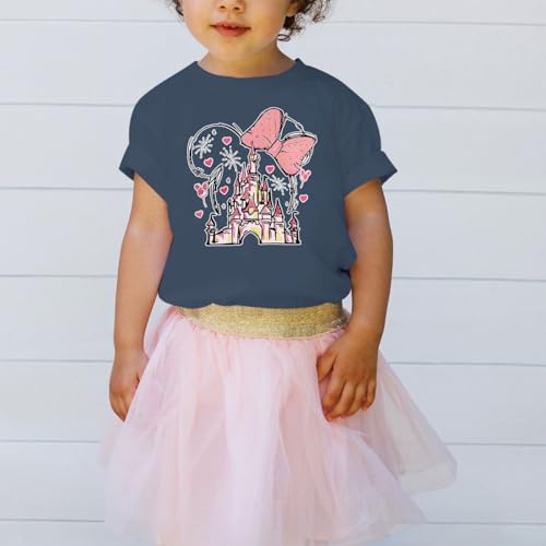 Image of Graphic Shirts for Girls Cute Bow T Shirt Kids Toddler Holiday Tshirt Vacation Trip Summer Tee Cotton Tops