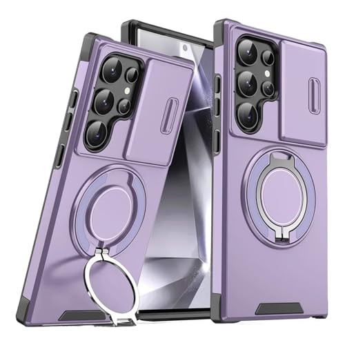 ���C�X�^���h�d�b�P�[�X�ASamsung S26 S25 Edge S23 S21 S22 S24 Ultra Plus S25FE S24FE�A�����Y�����h�~�J�o�[�Ƃ̌݊���(Purple,Galaxy S24 Ultra)