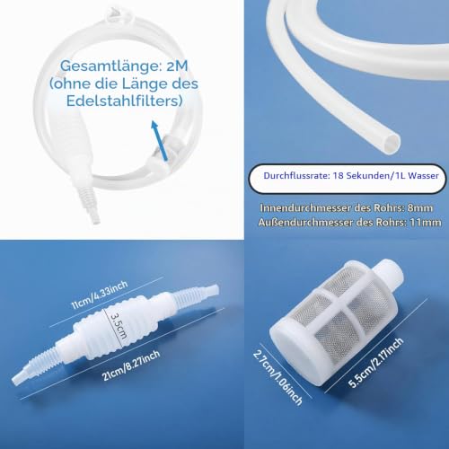 Foto von Firavggu Siphonrohr Brew Silikon 2M Weinheber Abfüllschlauch Wein Siphon Tube Brewing Manual Siphon Schlauch Pump Weinschlauch zum Befüllen Siphonröhre für Home Brew Brauen Wein Bier Herstellung