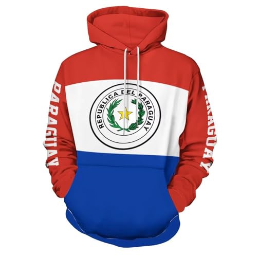 Sweat à capuche homme pull femme grande taille élastique hauts imprimés paraguay
