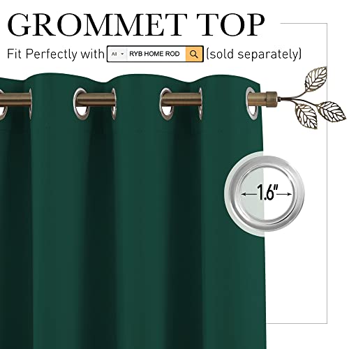 Image of RYB HOME Partition Room Dividers - Light Block Thermal Insulated Seperating Curtains Soundproof for Spare Bedroom Loft Home Office Living Room Bay Window, 1 Panel, Hunter Green, 100 Wide x 84 Long