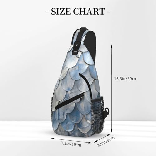 Bolsa de pecho de escamas plateadas elegante con diseño cruzado 3