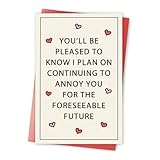Qiavor Hilarious Valentine’s Day Card for Husband Wife, Funny Anniversary Card for Boyfriend Girlfriend, Humorous Valentines Day Gifts for Him Her