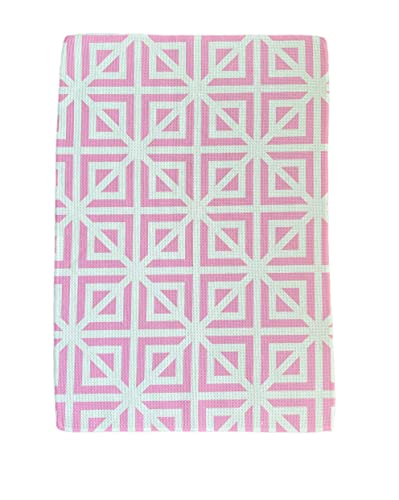 Desert Aqua 2 Pack || Not Your Ordinary Kitchen Towels || Dish Towels || Tea Towels || Waffle Weave Microfiber || Designer Prints || Highly Absorbent || Hanging Hook (Pink Geometric) #TOP2