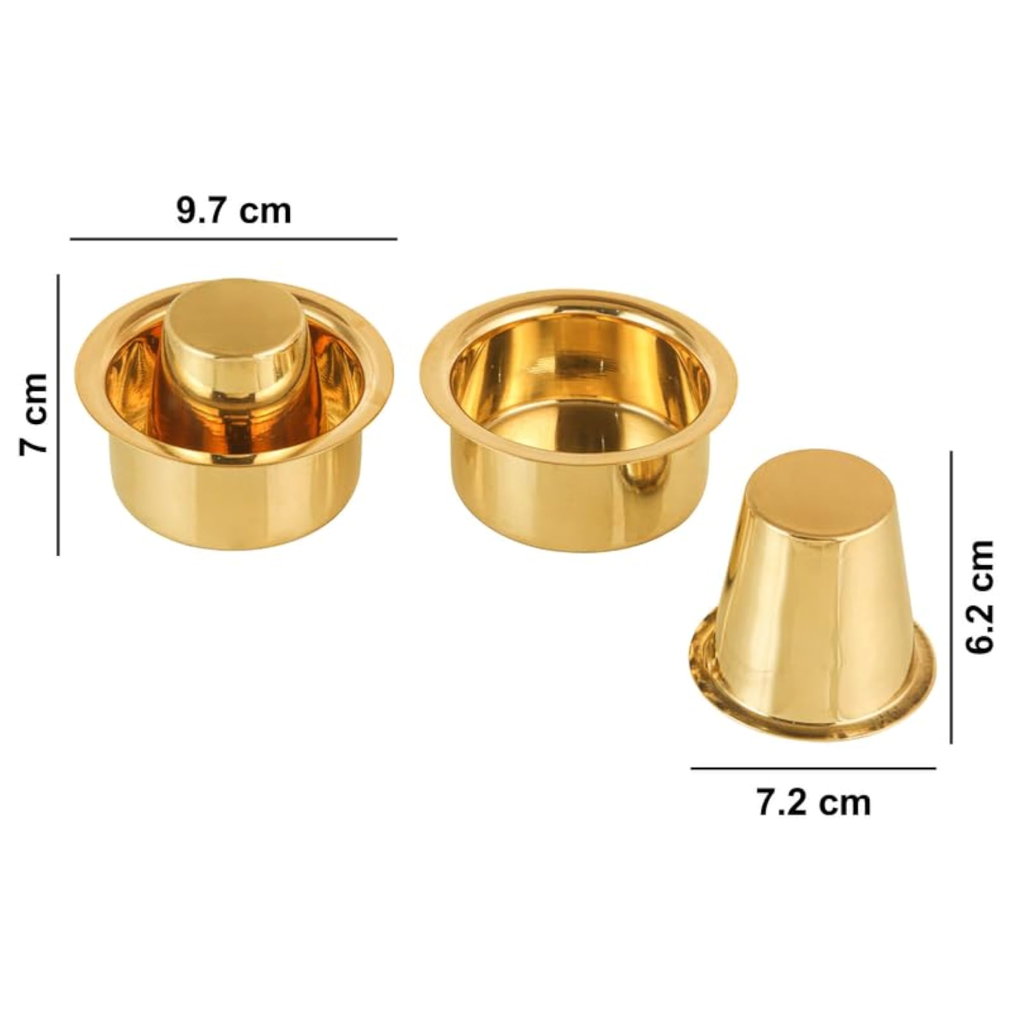 Handcrafted Pure Brass Dabra Set, Traditional Coffee Serving Gift
