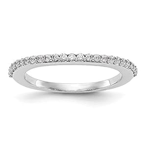 14k White Gold Diamond Wedding Band Ring, Size 54