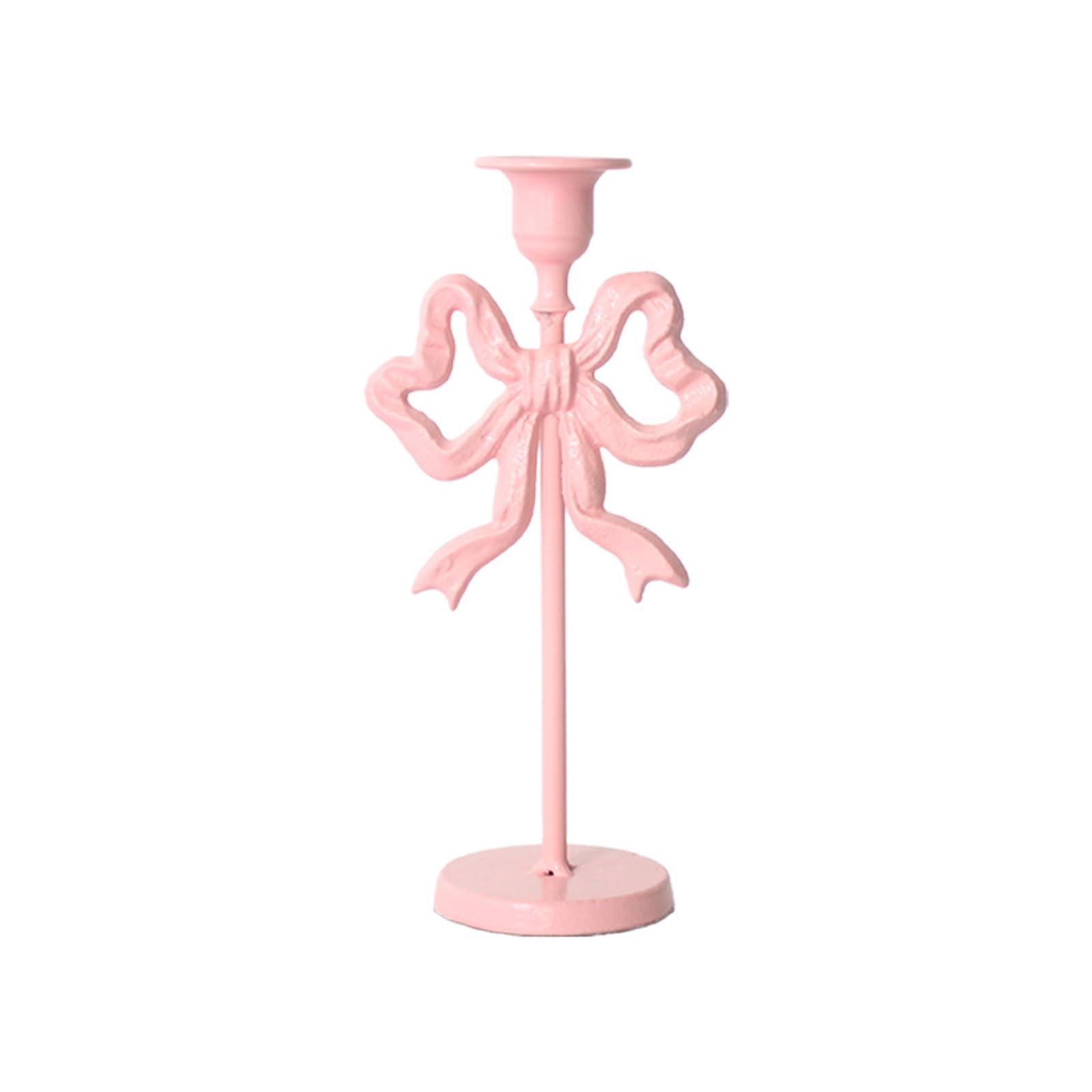 Tsophreniq Decorative Stands Iron Taper Holders Bowknot Candlestick for Wedding, Dinning, Party Decorations Candlestick
