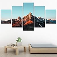 SIGNWIN 5 Panel Canvas Wall Art Mountainscape for Home Decorations Ready to Hang - 60