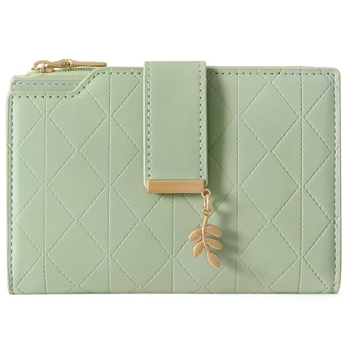 Image of SENDEFN Wallets for Women Leather RFID Blocking Credit Card Case Holder Purse Zipper Pocket with ID Window