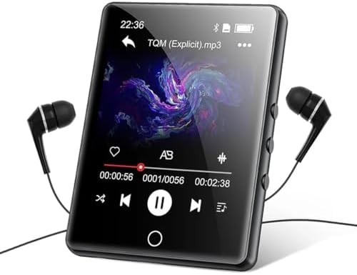 AUDIOCULAR M41 32GB Mp3 Player with Earphone, Portable Music Player, Bluetooth HiFi Digital Audio Player with 2.8โ LCD Touch Screen, Built-in Speaker, Voice Recorder, Video Player, Support Upto128GB