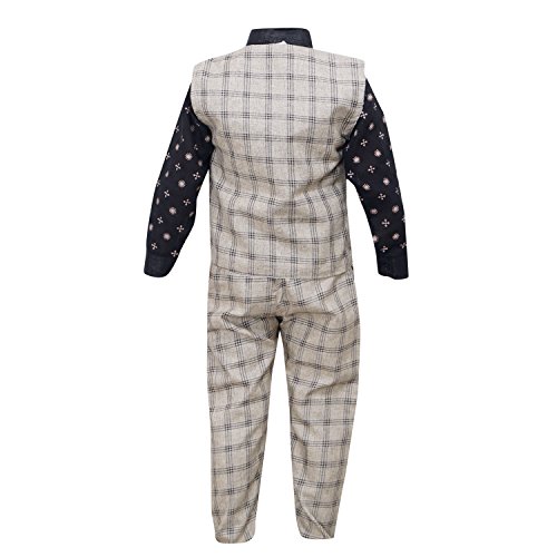 Image of ahhaaaa Boy's Cotton Waistcoat, Shirt And Trouser Set