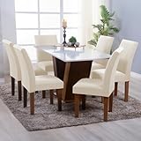 Kit 6 Capas de Cadeira de Jantar Malha Gel Spandex - Lavável, Seca Rápido (6, Palha)