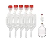Un artículo imprescindible para la elaboración casera: la cerradura de aire de burbujas es un dispositivo que se necesita para preparar cosas. Se llena con agua hasta la línea a mitad de las dos burbujas y se coloca en la parte superior de su recipiente de fermentación. La cerradura de aire permitirá que el gas de la fermentación escape mientras mantiene el aire y los contaminantes fuera.