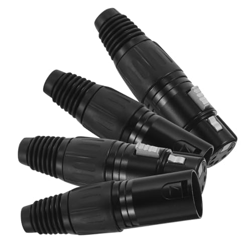 LABRIMP 4 Pièces Connecteurs XLR Broches Mâle et Femelle Cuivre Argenté Adaptateurs pour Câble Audio et Microphone Compatibilité Large pour Équipements Audio