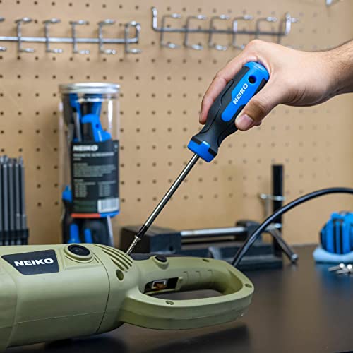 Neiko 01378A Magnetic Screwdriver Set | 10 Piece | Phillips & Flathead | Heat Treated Chrome Vanadium Steel | Slotted Head Tip With Non-Slip Cushioned Handle Grips | Small Screw Driver Tool Kit #TOP3