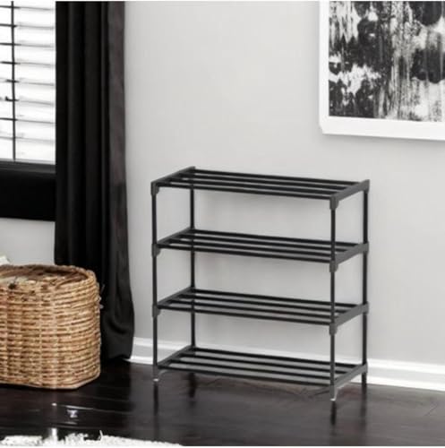 Image of 4 Tier Book Self Portable Book Shelf, Kids Books Racks for Home Plastic, Bookshelf for Home, Book Shelves, Stand, Organizer, Book Rack for Study Room /Library /Bedroom New (Black)