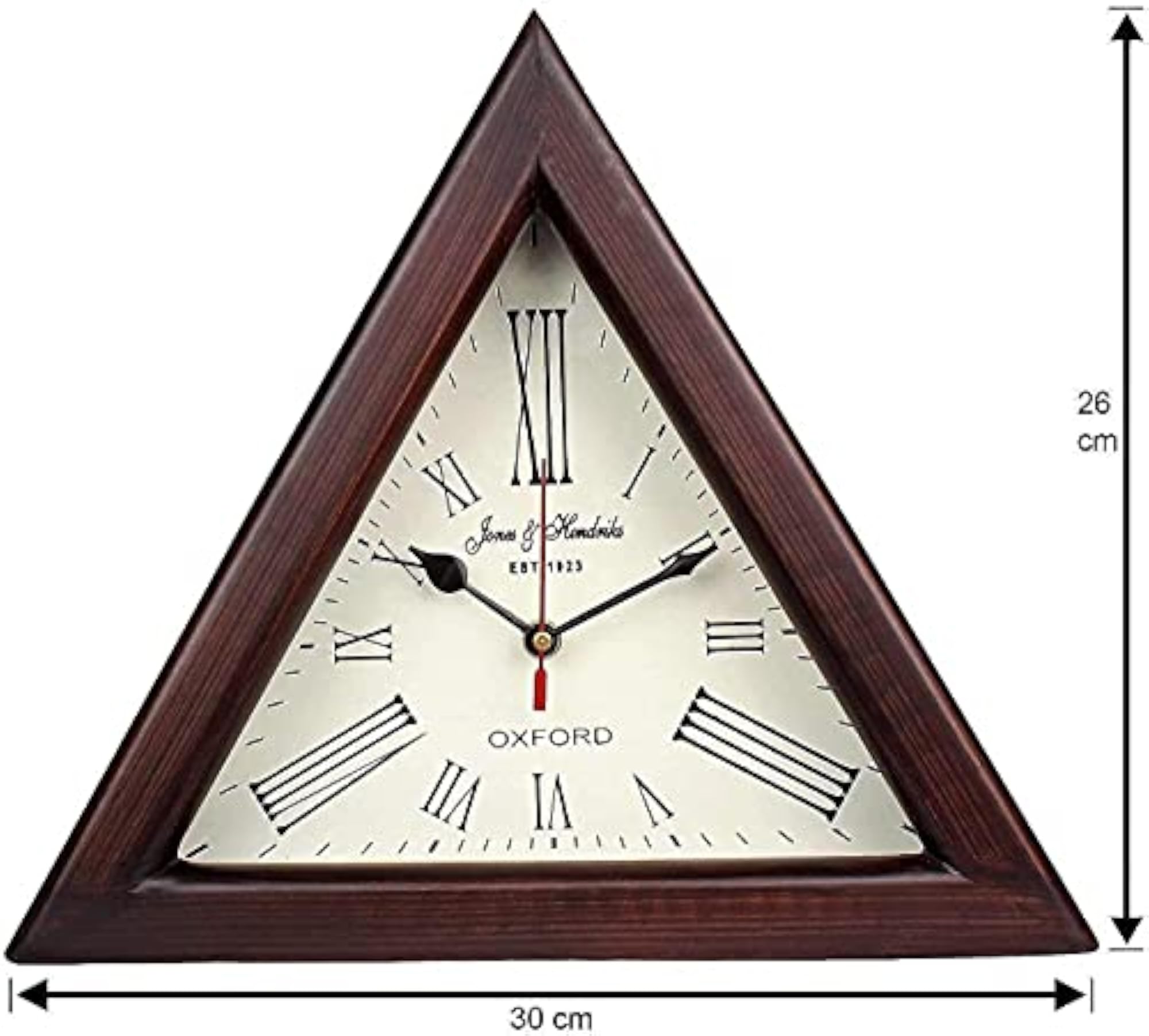 Time Instruments Triangle Wooden Analog Wall Clock