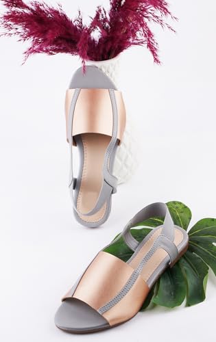 Image of SilverArrow womens Voyaga Flat Sandal, Fashion Sandals with Strap, Suitable for Fusion Outfit