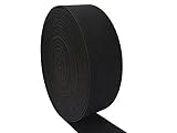 Black Wide Knit Elastic Band for Sewing 2 inch 10 Yards Double-Side Twill Woven Elastic Heavy Stretch Straps Elastic Spool for Clothing Pants Waistband Wigs Skirts Craft DIY Projects