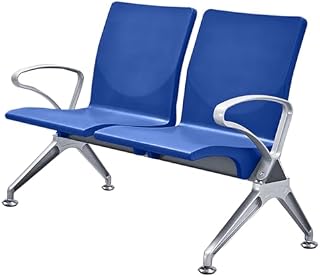 Polyurethane 3-Seat Lobby Chairs with Arms, 47"x23.6"x33" Waiting Room Bench for Airport, Office, Bank, Hospital - Comfortable Orange Seating Solution