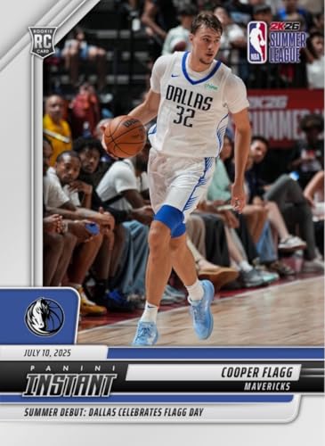 2025 Panini Instant NBA Cooper Flagg 10 Summer League Debut Dallas Mavericks Rookie RC Basketball Card