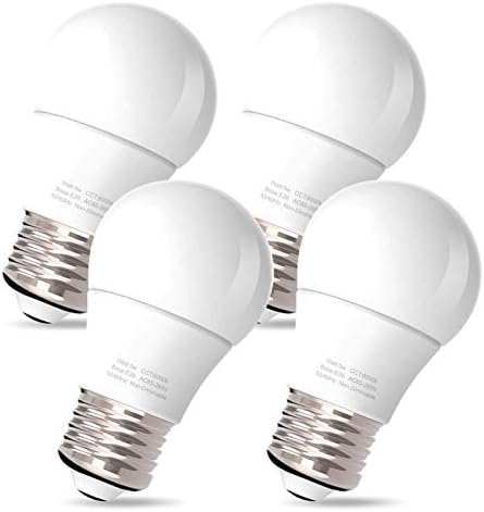 LED Refrigerator Light Bulbs - 5W A15 5000K Daylight White, E26 Base, 2 Pack, Energy Saving Fridge Bulbs