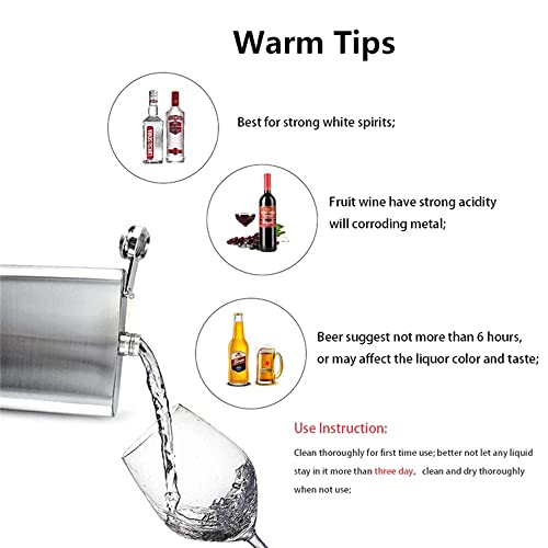 Men Stainless Steel Hip Flask With Funnel Leak Proof Screw Cap Pocket Flask Drinking Flask For Storing Whiskey Alcohol (8Oz) #TOP4