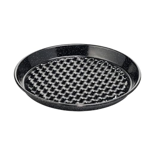 Riess, 0400-022, Grilltasse rund, Boden gelocht, CLASSIC - SPEZIALARTIKEL, Durchmesser 32 cm, Höhe 3,7 cm, Emaille, schwarz