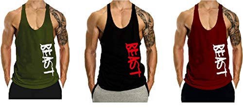 Image of THE BLAZZE Men's Beast Tank Tops Muscle Gym Bodybuilding Vest Fitness Workout Train Stringers
