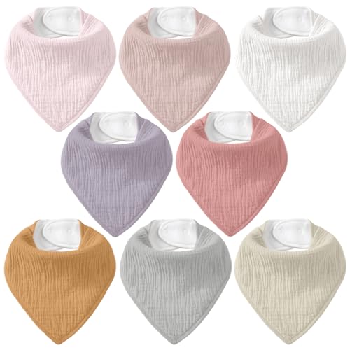 Image of CIVARUA KIDS Muslin Baby Bibs 8 Pack, Baby Bandana Drool Bib for Drooling and Teething, Cotton Soft Absorbent for Girls Boys Medieval Style