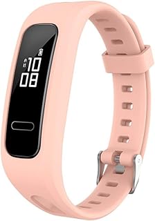 سوار ساعة سيليكون متوافق مع ساعة هواوي هونر باند 4 إصدار الجري/ هواوي باند 3e / باند 4e سوار بديل للساعة الذكية (لون وردي)