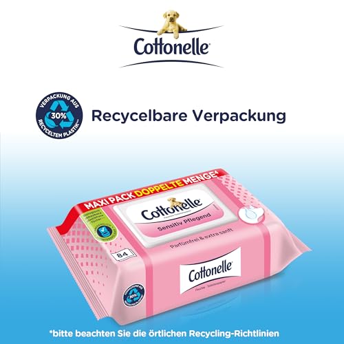Cottonelle feuchtes Toilettenpapier, Sensitive Pflegend, 1 x 84 Toilettentücher – Ansicht 4