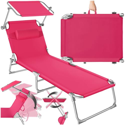 tectake® Sonnenliege mit Dach,