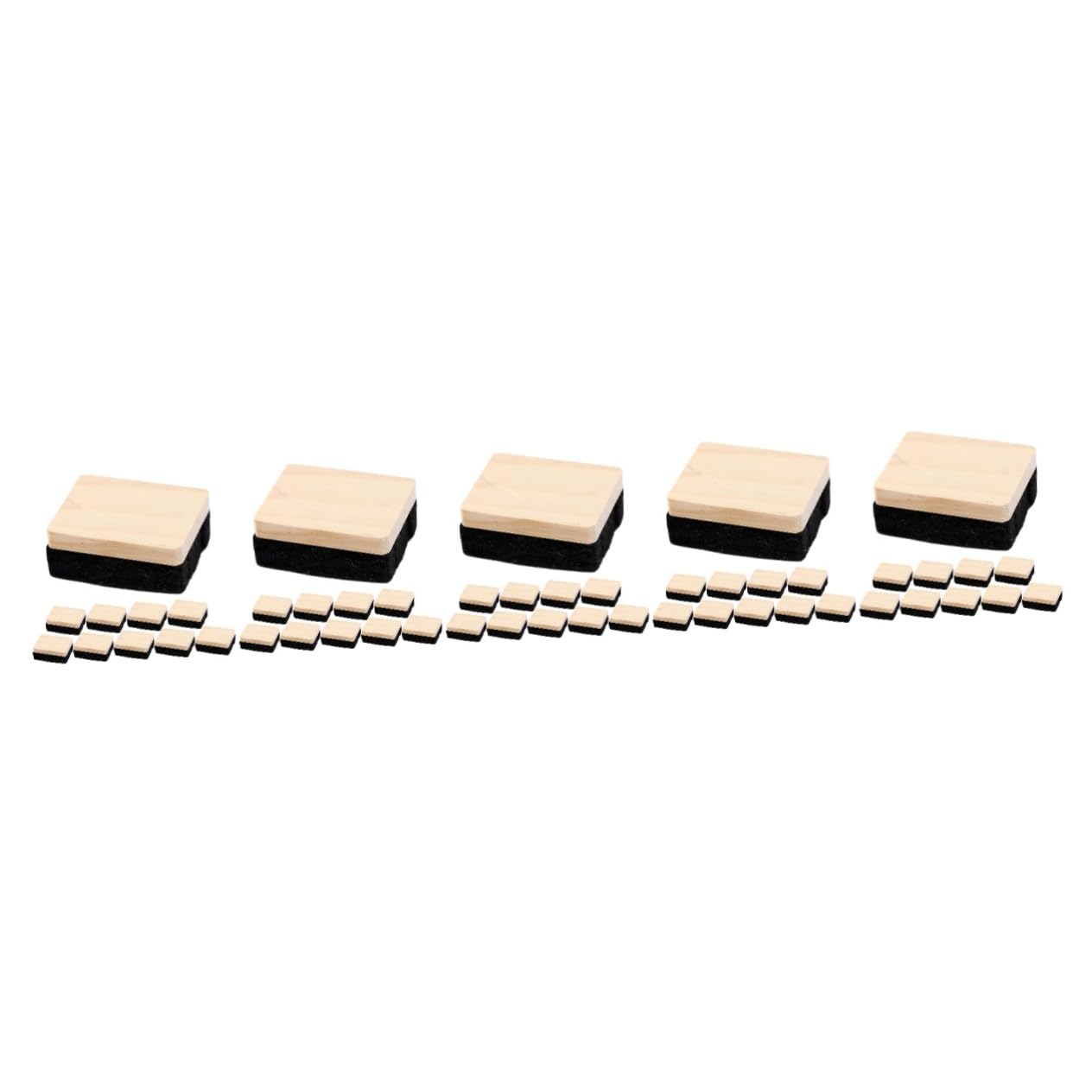 Gadpiparty 5 Sätze Radiergummi Mini Schwarz Trocken Abwischbarer Kreideradierer Whiteboard-trockenlöscher Staubfreier Kreidereiniger Tafelwischer Hölzern 10 Stück * 5