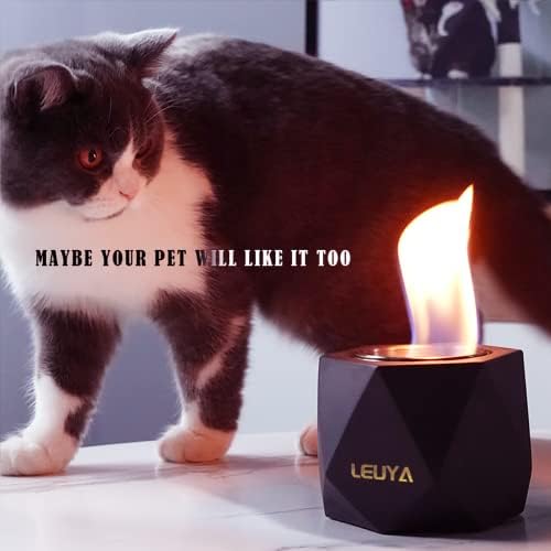 LEUYA Table Top Fire Pit Bowl- Bio Ethanol Table Top Fire plce Smokeless Mini Fire Bowl Heater, Portable Personal Fireplace for Outdoor & Indoor Use