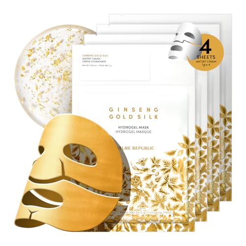 NATURE REPUBLIC 2-Step Ginseng Gold Silk Hydrogel face Mask,