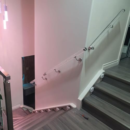 Barandilla de acrílico transparente para escaleras, barrera de seguridad transparente antideslizante para escaleras interiores, solución segura y elegante para el hogar