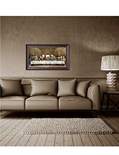 Decorarts - The Last Supper By Leonardo Da Vinci. Oil Painting Reproduction, Giclee Print On Canvas. Ready To Hang Framed Wall Art For Home And Office Decor. Total Size W/Frame: 34X20 #TOP3