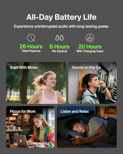 Image of Belkin SoundForm Anywhere Wireless EarBuds, IPX4 Waterproof Bluetooth Earphones, Long-Lasting Comfort, Compact Case with Keyring for iPhone, iPad, Tablet, Laptop, Hiking, Running, Travel, etc. - Black