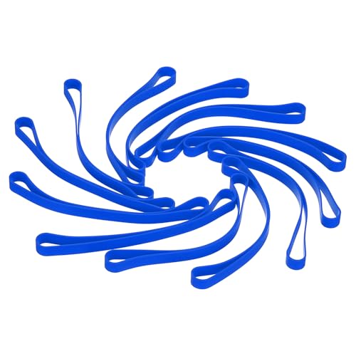 PATIKIL 7インチ シリコンバンド 12個セット 弾性ゴムラッピングバンド ヘビーデューティ カラフル 厚手ゴムバンド アウトドア ノートブック 本 財布 ポット ボックス用 ダークブルー