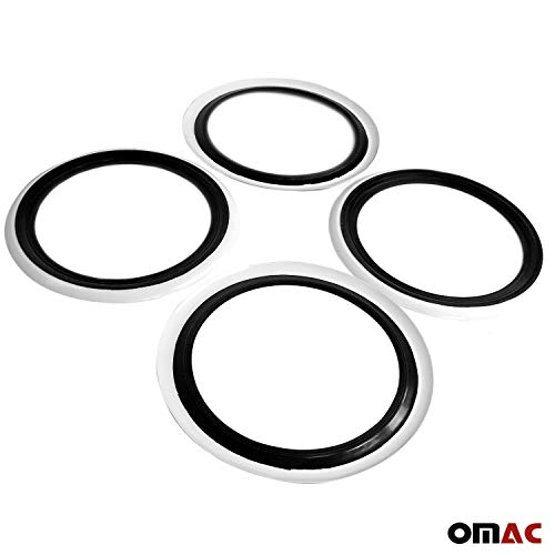 OMAC Auto Exterior Accessories Inserção universal de pneus de parede preto e branco | Aros de 35,5 c