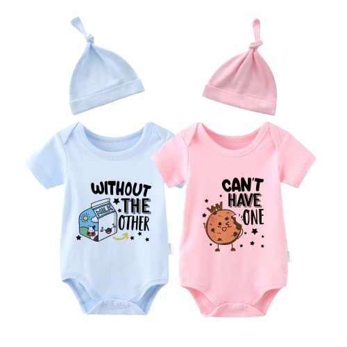 Body pour bébé jumeaux Cookie Lait : barboteuse confortable pour le change rapide