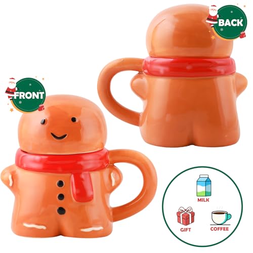 Taza de Cerámica con Tapa Diseño Pan de Jengibre 15 oz miniatura 5