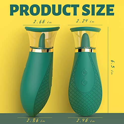 Clitoral Sucking Vibrator Sex Toys, 3 Sucking 9 Licking Modes Nipples Clit Sucker for Quick Orgasm, Tongue Vibrators Adult Toys for Women Couples-Green - Image 5