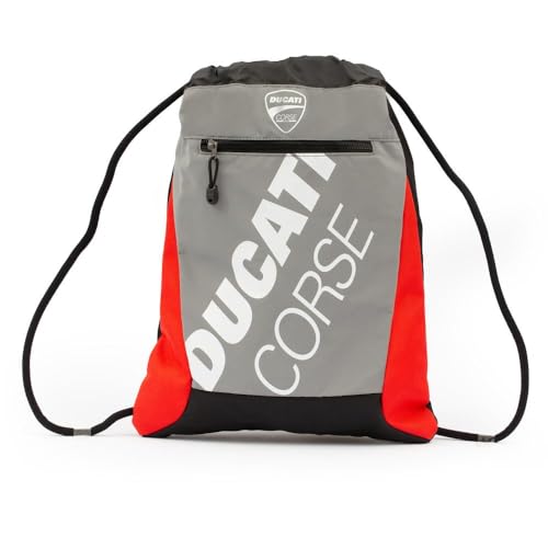 DUCATI Corse - Sacca Zaino In Tessuto Catarinfrangente Logo Stampato In Gomma Spessorato Design Versatile Combina La Funzionalità Di Uno Zaino Con La Comodità Di Una Sacca.