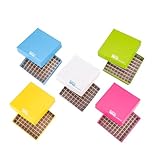 CryoKing 81 Wells 2 Inch Height Lab Freezer Box with Lid, Microtube Storage Box, Fit 0.5mL/1.5/2.0mL Microcentrifuge Tubes Vials, Cardboard Freezer Lab Box, Assorted Colors, 5 Pcs/Pack
